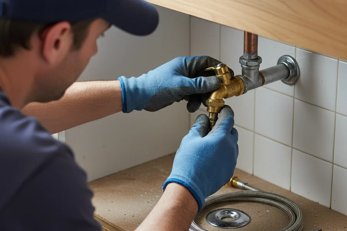 Shutoff valve and fitting work during Emergency Plumbing in Stonewall